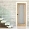 Internal Door And Frame Kit - Lincoln 3 Pane Oak Internal Door - Clear Glass