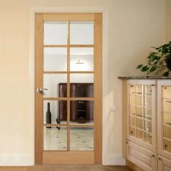 SA 10 Pane Oak Internal Doors - Clear Glass