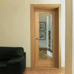 Vancouver Oak 1 Pane Internal Door - Clear Glass - Prefinished