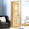 Sofia 3 Pane Oak Internal Door - Clear Glass - Prefinished