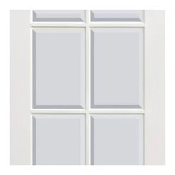 Kent 6 Pane Internal Door - Bevelled Clear Glass - White Primed -LPD Door kent 6l kent door bevelled glass mid1