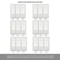 ThruEasi Room Divider - Kent 6 Pane Bevelled Clear Glass White Primed Double Doors With Single Side -LPD Door kent glazed doros modern doors designer room divider
