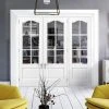 ThruEasi Room Divider - Kent 6 Pane Bevelled Clear Glass White Primed Double Doors With Single Side