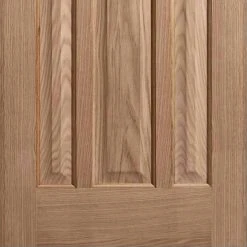 Double Sliding Door & Wagon Wheel Black Track - Kilburn 3 Panel Oak Doors - Unfinished -LPD Door kilburn oak door 3 panel lpd bot24