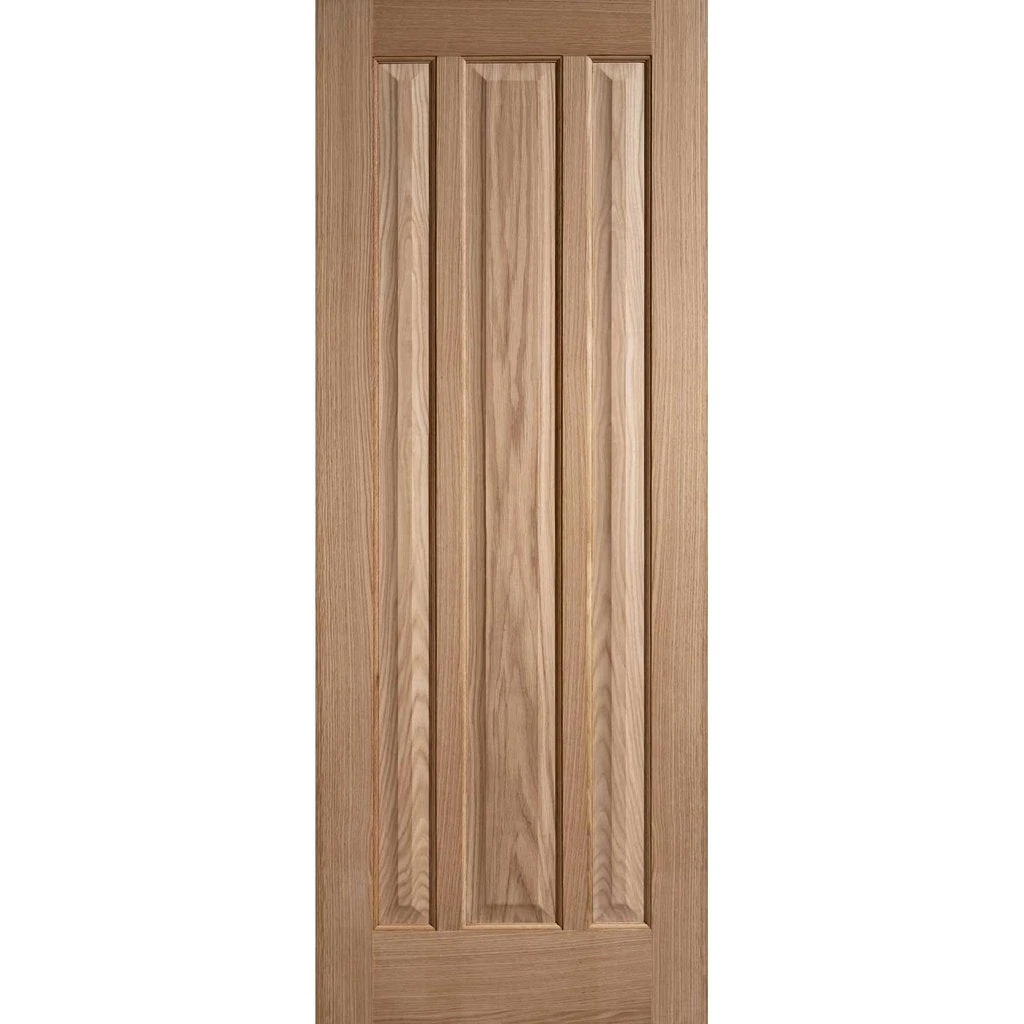 Kilburn 3 Panel Oak Internal Door Pair 3 Kilburn 3 Panel Oak Internal Door Pair - Image 3