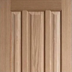 Double Sliding Door & Wagon Wheel Black Track - Kilburn 3 Panel Oak Doors - Unfinished -LPD Door kilburn oak door 3 panel lpd top54