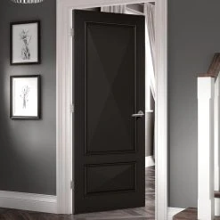 Knightsbridge 2 Panel Black Primed Internal Door - Raised Mouldings
