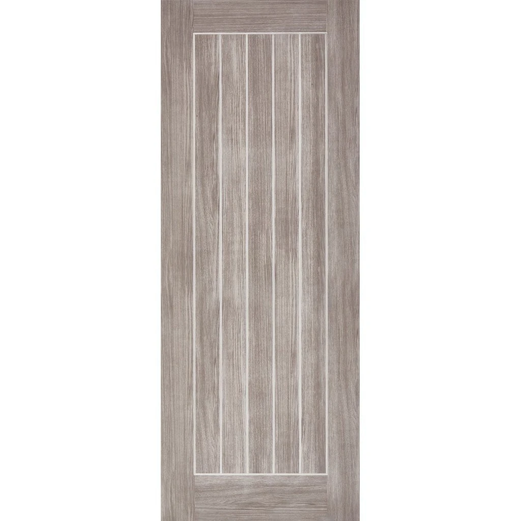 Premium Double Sliding Door & Wall Track - Laminate Mexicano Light Grey Door - Prefinished 2 Premium Double Sliding Door & Wall Track - Laminate Mexicano Light Grey Door - Prefinished - Image 2