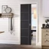 Laminate Vancouver Black Single Evokit Pocket Door - Prefinished