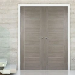 Laminate Vancouver Light Grey Internal Door Pair - Prefinished