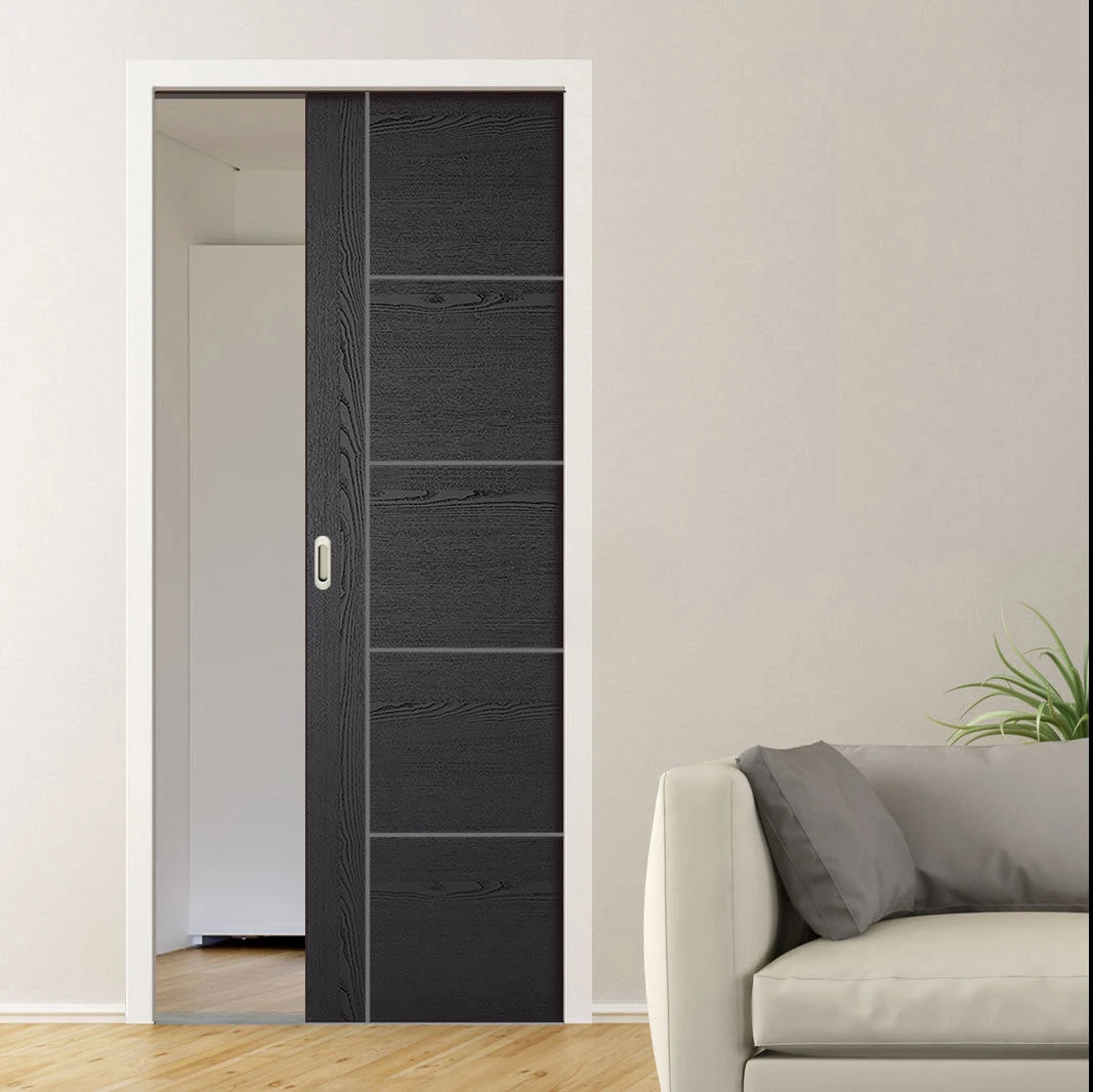 Laminate Vancouver Black Evokit Pocket Fire Door - 30 Minute Fire Rated - Prefinished 2 Laminate Vancouver Black Evokit Pocket Fire Door - 30 Minute Fire Rated - Prefinished - Image 2