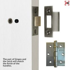 Internal Door And Frame Kit - Light Grey Vancouver Internal Door - Prefinished -LPD Door latch and handle directdoors door set white14