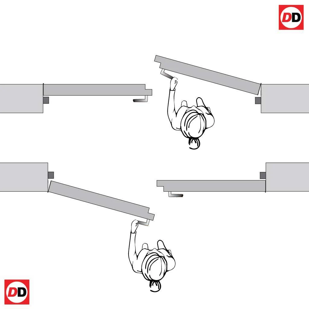 SA 10 Pane Moulded Grained White Internal Door Pair - Clear Glass 7 SA 10 Pane Moulded Grained White Internal Door Pair - Clear Glass - Image 7
