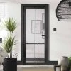 Liberty 4 Pane Black Primed Internal Door - Clear Glass