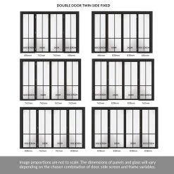 ThruEasi Room Divider - Liberty 4 Pane Black Primed Clear Glass Unfinished Double Doors With Double Sides -LPD Door liberty glazed doors interior design door design LIBBLA30 THRT13