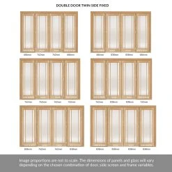 ThruEasi Room Divider - Lincoln 3 Pane Oak Frosted Glass Unfinished Double Doors With Double Sides -LPD Door lincoln door 4 room divider directdoors