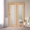 ThruEasi Room Divider - Lincoln 3 Pane Oak Frosted Glass Unfinished Door With Single Side