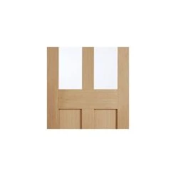 London 2 Pane Oak Internal Door - Clear Glass -LPD Door london glazed shaker malton doors lpd directdoors mid