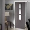 Chocolate Grey Alcaraz Internal Door - Clear Glass - Prefinished