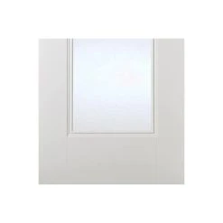 Eindhoven 1L Single Evokit Pocket Door - Clear Glass - White Primed -LPD Door lpd door eindhoven glazed white 72dpi rgb bot2 34482565 6b89 420c ab8d 43a1705b6605