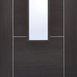 Laminate Vancouver Dark Grey Internal Door Pair - Clear Glass - Prefinished -LPD Door lpd door laminate vancouver 1l dark grey bot1