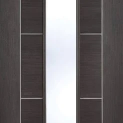 Laminate Vancouver Dark Grey Internal Door Pair - Clear Glass - Prefinished -LPD Door lpd door laminate vancouver 1l dark grey mid1