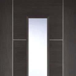 Laminate Vancouver Dark Grey Internal Door Pair - Clear Glass - Prefinished -LPD Door lpd door laminate vancouver 1l dark grey top1