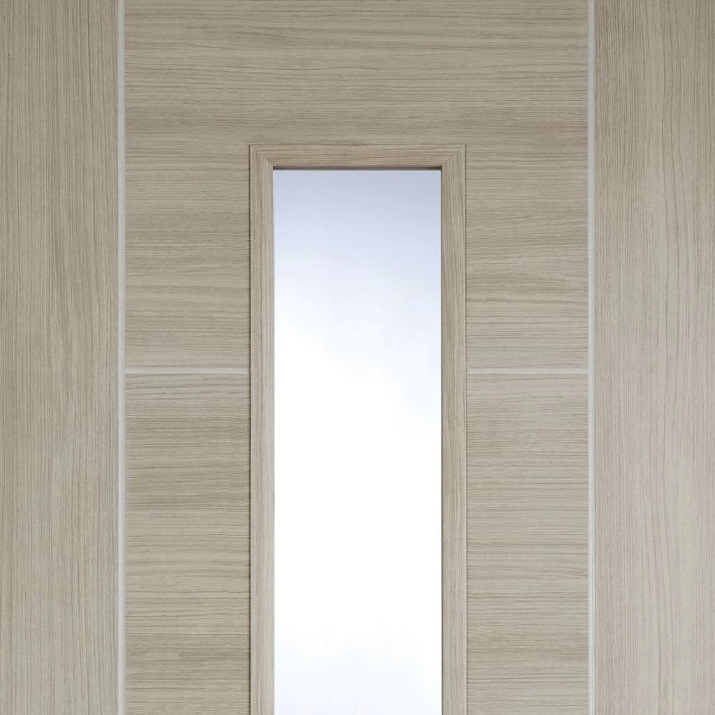 Laminate Vancouver Light Grey Internal Door - Clear Glass - Prefinished 3 Laminate Vancouver Light Grey Internal Door - Clear Glass - Prefinished - Image 3