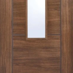 Laminate Vancouver Walnut Internal Door Pair - Clear Glass - Prefinished -LPD Door lpd door laminate vancouver 1l glazed walnut bot1