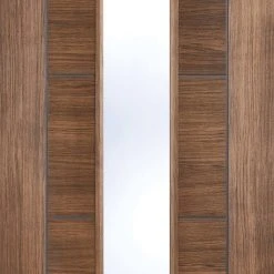 Laminate Vancouver Walnut Single Evokit Pocket Door - Clear Glass - Prefinished -LPD Door lpd door laminate vancouver 1l glazed walnut mid3 5736f1d3 c366 4f91 a845 1364c59676dc