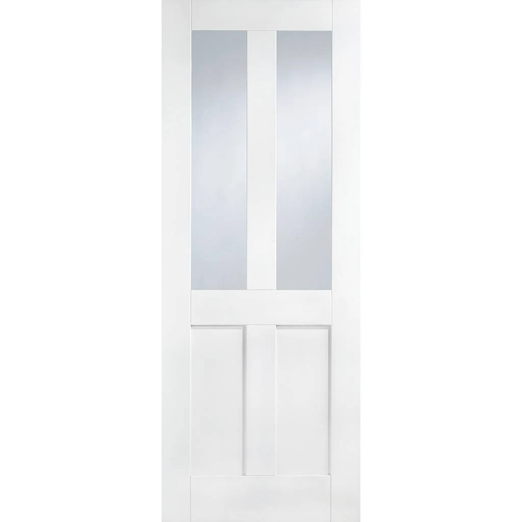 London Single Evokit Pocket Door - Clear Glass - White Primed 2 London Single Evokit Pocket Door - Clear Glass - White Primed - Image 2