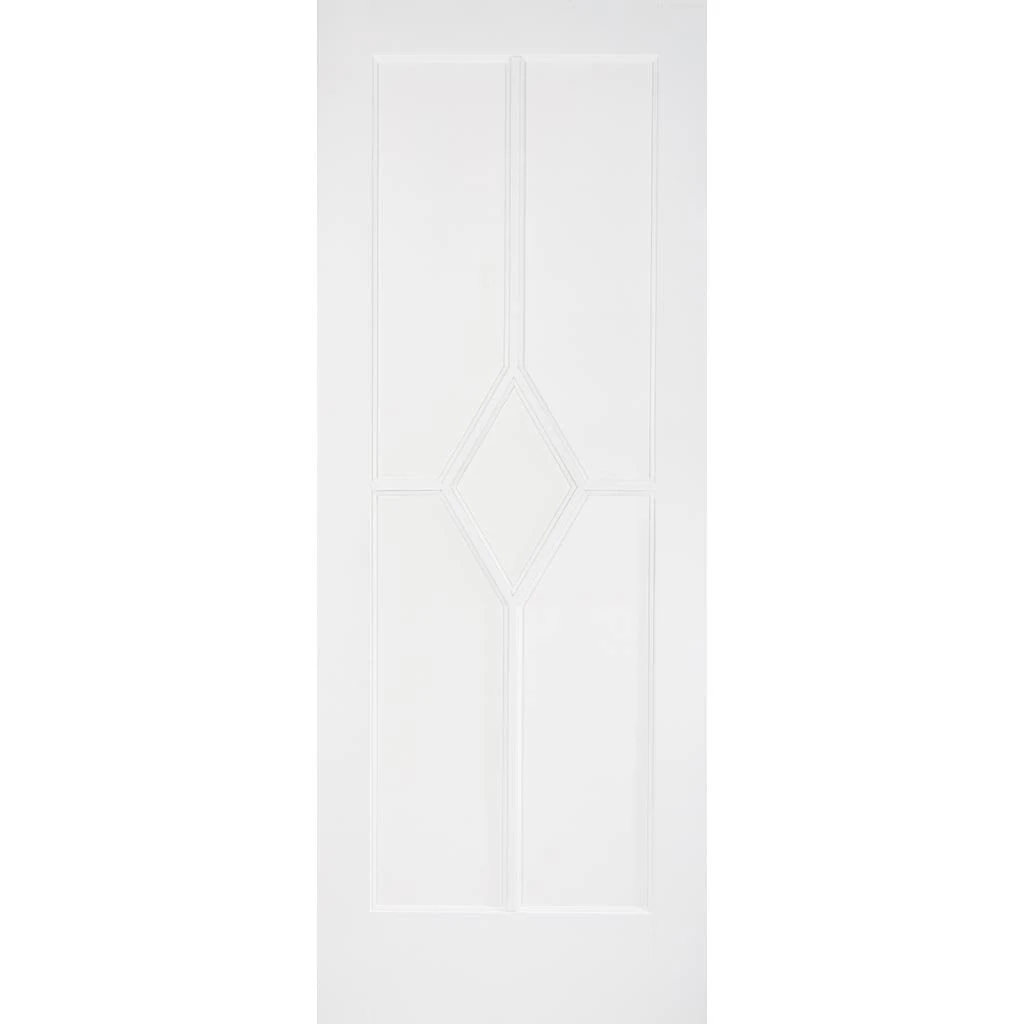 Reims Diamond 5 Panel Internal Door Pair - White Primed 2 Reims Diamond 5 Panel Internal Door Pair - White Primed - Image 2