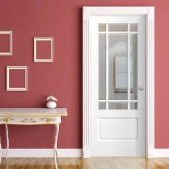 Downham Internal Door - Bevelled Clear Glass - White Primed