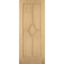 Single Sliding Door & Wall Track - Reims Diamond 5 Panel Oak Door - Prefinished -LPD Door lpd doors contemporary design 01 Reims Pre finished Oak F01 0011 fba9f733 2f1d 4b1e b463 97596059a721
