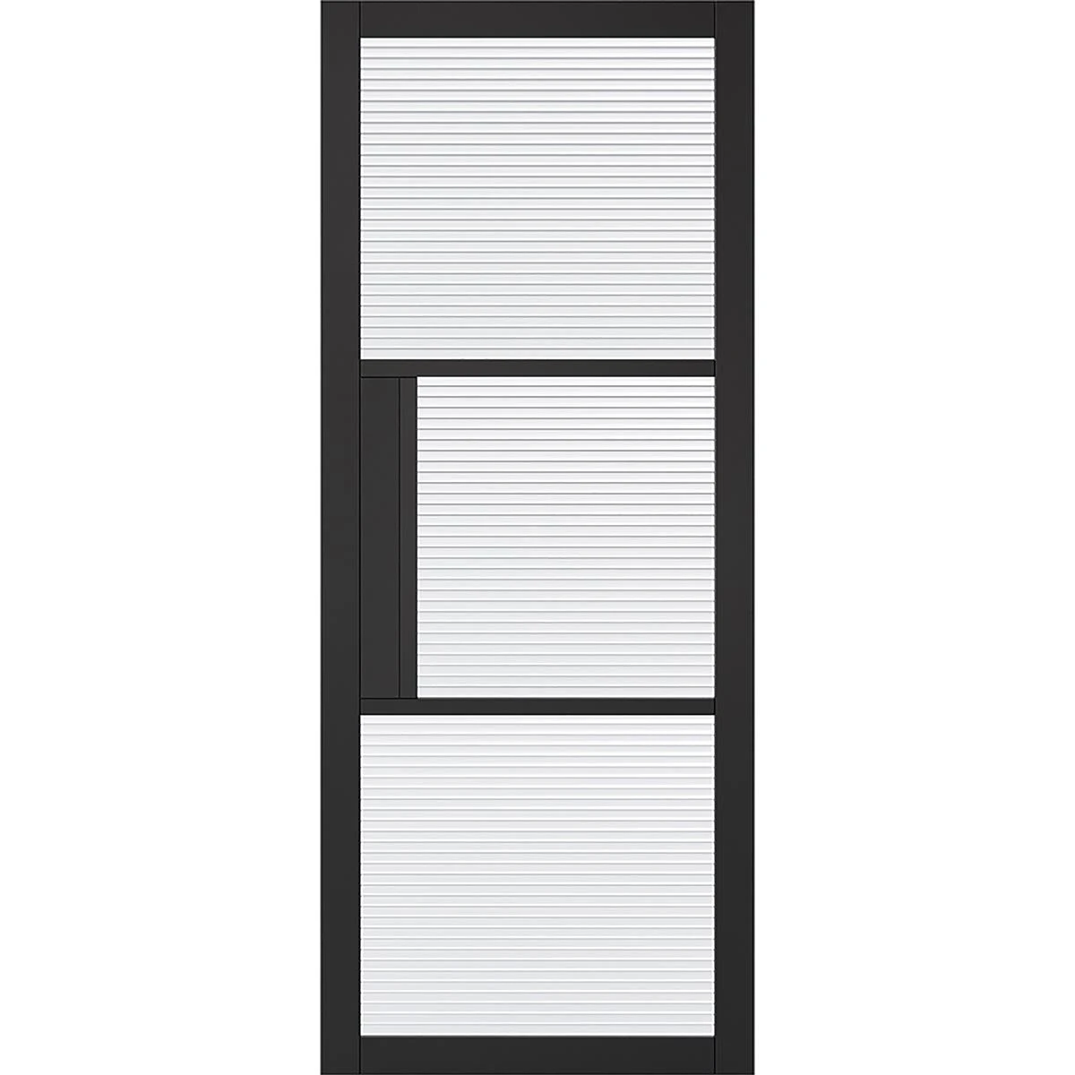 Tribeca 3 Pane Black Primed Double Evokit Pocket Doors - Clear Reeded Glass 4 Tribeca 3 Pane Black Primed Double Evokit Pocket Doors - Clear Reeded Glass - Image 4