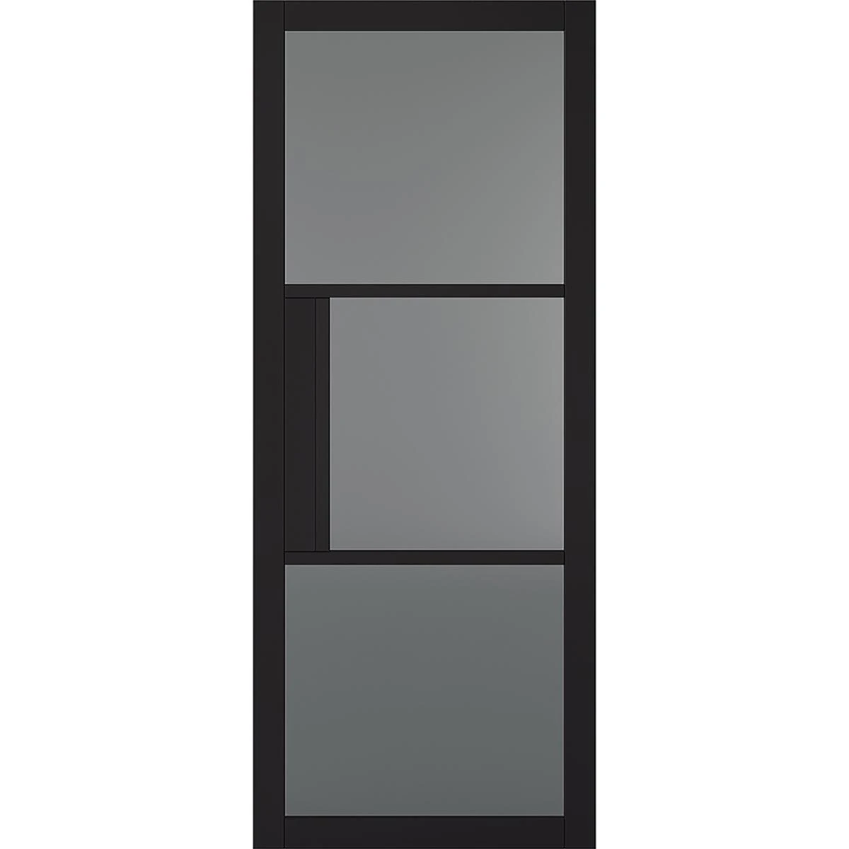 Tribeca 3 Pane Black Primed Internal Door - Tinted Glass 3 Tribeca 3 Pane Black Primed Internal Door - Tinted Glass - Image 3