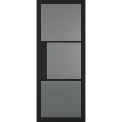 Tribeca 3 Pane Black Primed Double Evokit Pocket Doors - Tinted Glass -LPD Door lpd doors contemporary design 02 TRIBECA PRIMED PLUS BLACK TINTED GLAZED F01 0014 ff0ab07e 2b70 405c 844f 78a2a7b03eed