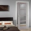 Light Grey Vancouver Internal Door - Clear Glass - Prefinished