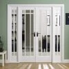 W6 Manhattan Room Divider Internal Door & Frame Kit - Bevelled Clear Glass - White Primed - 2031x1904mm Wide