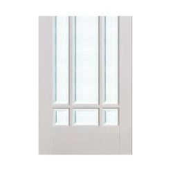 W6 Manhattan Room Divider Internal Door & Frame Kit - Bevelled Clear Glass - White Primed - 2031x1904mm Wide -LPD Door lpd internal room dividers white manhattan bot
