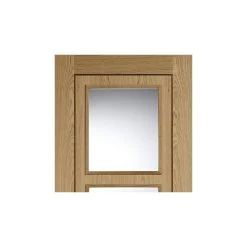 Internal Door And Frame Kit - Oak 3 Pane Inlay Flush Internal Door - Clear Glass - Prefinished -LPD Door lpd oak inlay glazed internal door lpd directdoors mid3