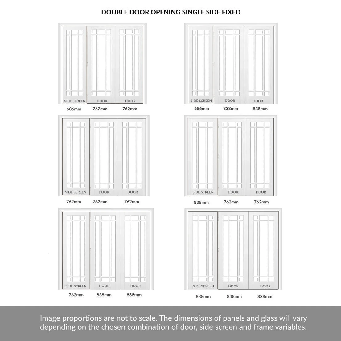 ThruEasi Room Divider - Manhattan Bevelled Clear Glass White Primed Double Doors With Single Side 3 ThruEasi Room Divider - Manhattan Bevelled Clear Glass White Primed Double Doors With Single Side - Image 3