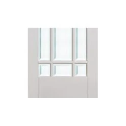 Manhattan Internal Door Pair - Bevelled Clear Glass - White Primed -LPD Door manhattan door bevelled glass white traditional bot3