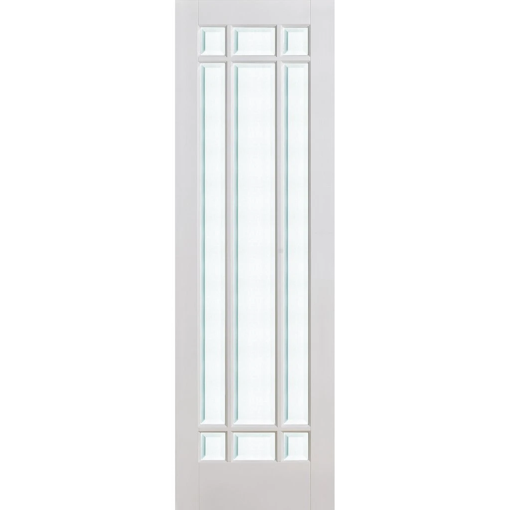 ThruEasi Room Divider - Manhattan Bevelled Clear Glass White Primed Double Doors With Single Side 2 ThruEasi Room Divider - Manhattan Bevelled Clear Glass White Primed Double Doors With Single Side - Image 2