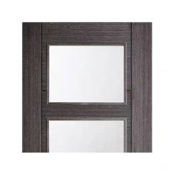Vancouver Ash Grey 4 Pane Internal Internal Door - Clear Glass - Prefinished -LPD Door modern door ashvan 4 glass medium internal top