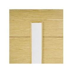Bespoke Lille 1L Oak Flush Internal Door - Clear Glass - Prefinished -LPD Door modern door lpdoors lille oak glazed rt medium internal top5