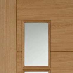 Bespoke Vancouver Oak 4L Internal Door Pair - Clear Glazed Offset - Prefinished -LPD Door modern door oak iseo 4l offset fire det1