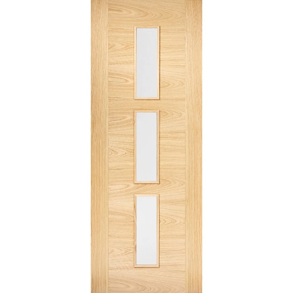Bespoke Sofia 3L Oak Internal Door Pair - Clear Glass - Prefinished 2 Bespoke Sofia 3L Oak Internal Door Pair - Clear Glass - Prefinished - Image 2