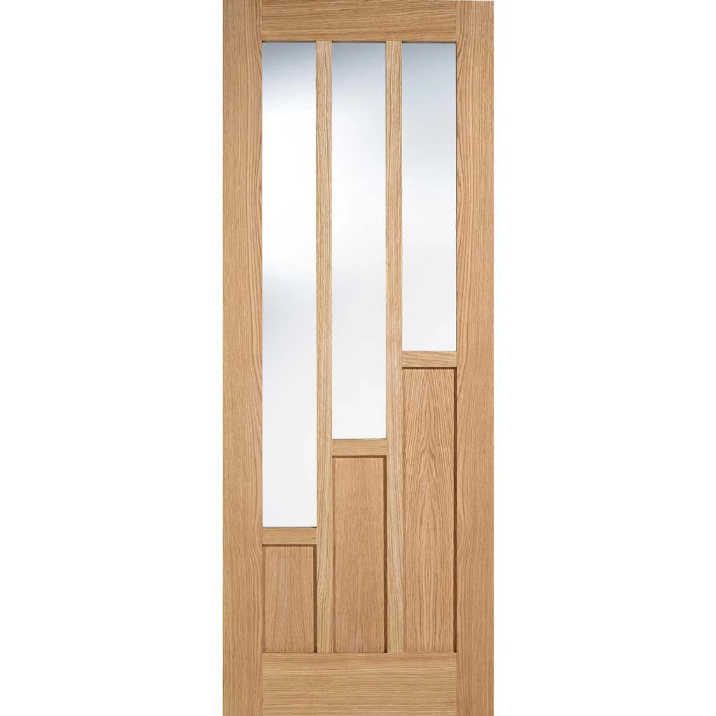 Coventry Oak Internal Door Pair - Clear Glass 2 Coventry Oak Internal Door Pair - Clear Glass - Image 2
