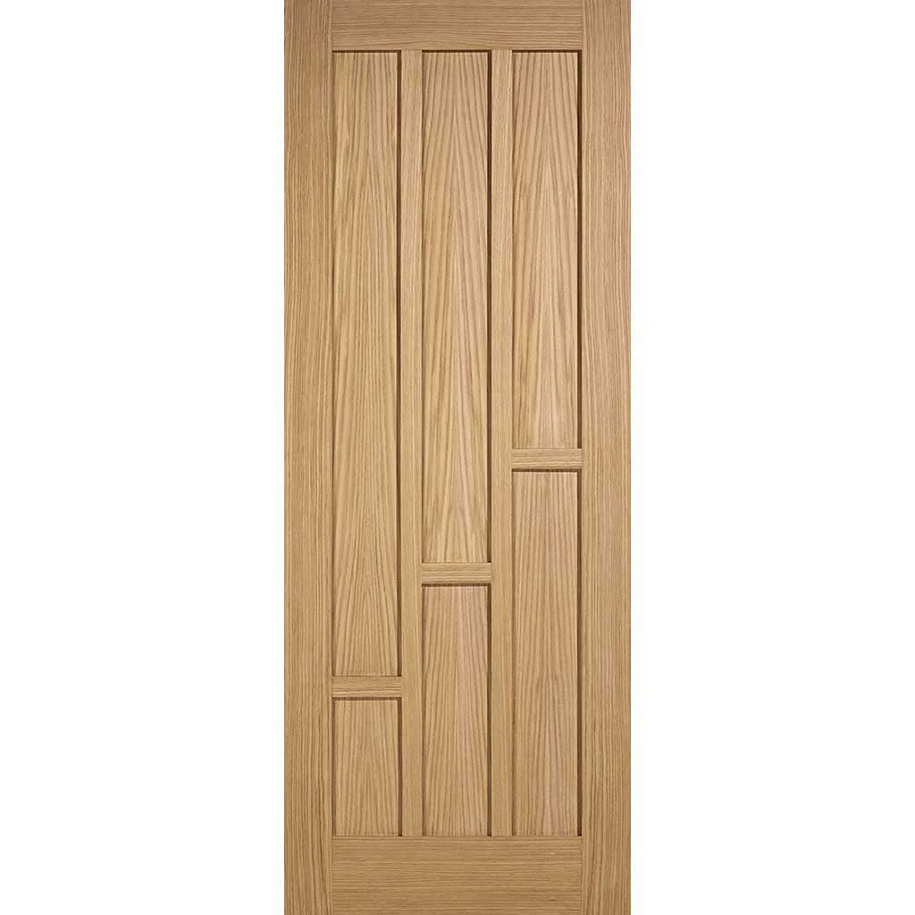 Pass-Easi Two Sliding Doors And Frame Kit - Coventry Contemporary Oak Panel Door - Unfinished 2 Pass-Easi Two Sliding Doors And Frame Kit - Coventry Contemporary Oak Panel Door - Unfinished - Image 2